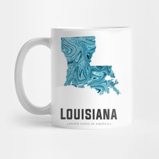 Louisiana state map abstract blue Mug